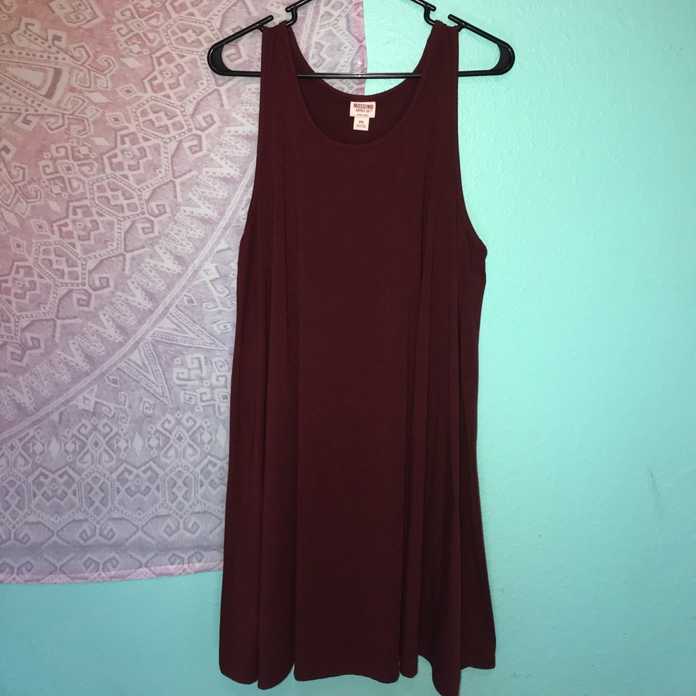 burgundy tee shirt dress